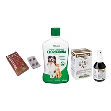 Kit Tratamento Dermatite Canina E Micose - Anti Pulgas Full Fragrância Violeta