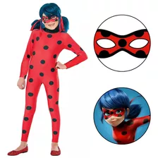 Fantasia Ladybug Infantil Festa Joaninha Luxo Com Mascara