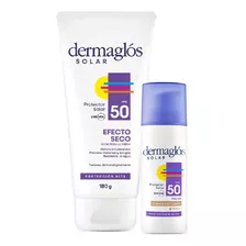 Kit Solar Dermaglós (efecto Seco X180ml + Tono Claro X50g)