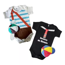 Kit 2 Body + Boina Kiko E Chaves Tematico Mesversário Gemeos