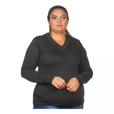 Blusa Feminina Suéter Decote V Plus Size Trico Tricot