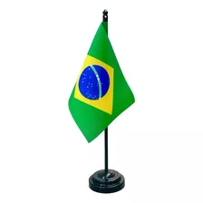 Bandeira Bandeirinha De Mesa Países Brasil Pedestal 26cmx6cm