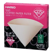 Filtro Natural Hario 02 Para Coador De Café V60 02 - 40un