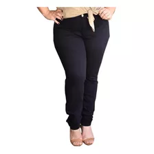 Calça Jeans Preta Plus Size Skinny Sarja Cambos Moda Grande