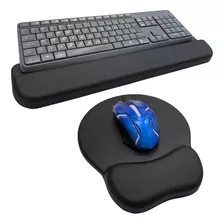 Kit Mousepad + Apoio Ergonômico Punho De Teclado Home Office