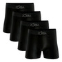 Kit 4 Cuecas Boxer Zorba Algodão Sem Costura Toque Fresco 4 Pretos Confortável Respirável M (42 A 44)
