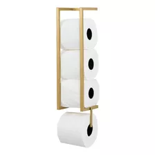 Suporte Porta Papel Higiênico Estilo Industrial Dourado