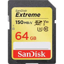 Tarjeta Memoria Sandisk Extreme Sdxc 64 Gb, 150 Mb/s