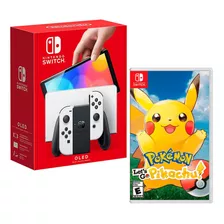 Nintendo Switch Oled Blanco + Pokemon Lest Go Pikachu