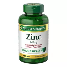 Natures Bounty Zinc 50mg Alta Potencia Inmunidad Salud 400 Sabor N/a