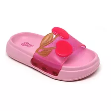 Chinelo Nuvem Slide Infantil Plugt Cereja Glitter Rosa