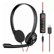 Auriculares Pc 35 M.m/usb Oficina Call Center Mic Plegable