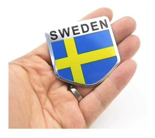 Kit Emblema Bandera Suecia Volvo Para Cajuela Cofre Y Puerta Foto 6