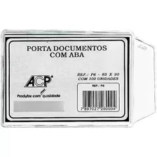 Protetor Porta Documentos C/ Aba P-6 P/ Cnh Acp - Pct C/100 