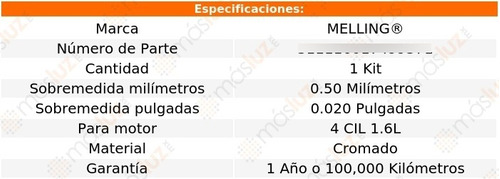 Anillos Piston 0.50 Cromado Octavia 4 Cil 1.6l 04-08 Melling Foto 2