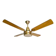 Ventilador De Techo Dorado Madera Nacional Con Plafon 18w