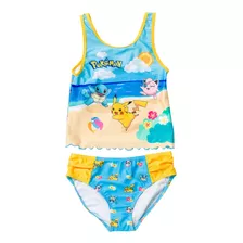 Camiseta Tankini Pokémon Pikachu Squirtle Pikachu Para Niñas