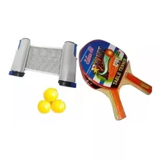Kit Malla Retráctil Ping Pong + Raquetas Juego Deporte