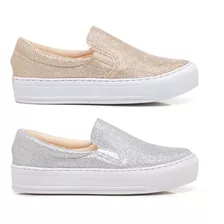 Kit C/2 Sapatênis Slip On Feminino Calce Fácil