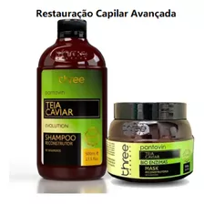 Pantovin Shampoo E Máscara Restauração Capilar Teia Caviar 