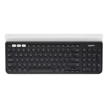 Teclado Bluetooth Logitech K780 Qwerty Español Latinoamérica Color Negro Y Blanco