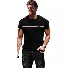 Playeras Para Hombre Estampado Elástico Tenis Moda Camiseta