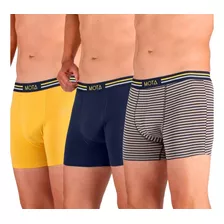 Boxer Mota Algodón Pack X3 Talla M Color Mostaza