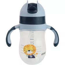 Copo Infantil Transição Leão Canudo Silicone Alça 220ml 6m