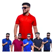 Kit Com 06 Camisas Gola Polo Masculina Algodão Casual Básica