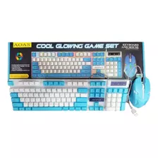 Teclado Con Mouse Con Iluminacion Led Rgb Aoas M-450