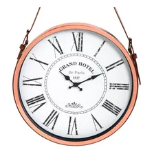 Reloj De Pared Con Correa Ø38 Cm. Cobre Ø38 X4 Cm