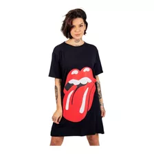 Vestido Rolling Stones Camiseta Feminina Banda Rock