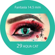 Pupilentes Halloween Aqua Cat Fantasía + Estuche + Envio