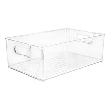 Recipiente Organizador Heladera Multiuso Acrilico 40x20 Cm Color Transparente