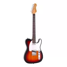 Guitarra Eléctrica Encore E2 Telecaster De Tonewood 3-tone Sunburst Con Diapasón De Palo De Rosa