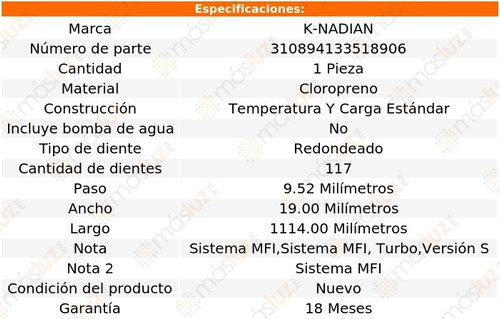 Banda Distribucion Porsche 944 L4 2.5l 83-88 K-nadian Foto 3