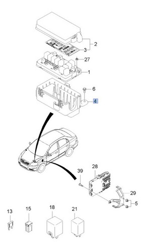 Tapa Base Inferior Fusibles Chevrolet Aveo 1.6l 2013 Foto 4