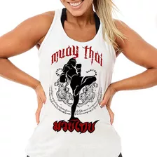 Regata Feminina Branca Academia Muay Thai Ref 270