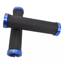 Manopla Bicicleta Mtb Sr-70 C/ 02 Trava Alum Preto C/ Azul