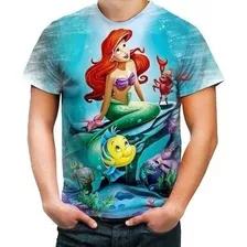 Camiseta Camisa Personalizada A Pequena Sereia Ariel Art 09