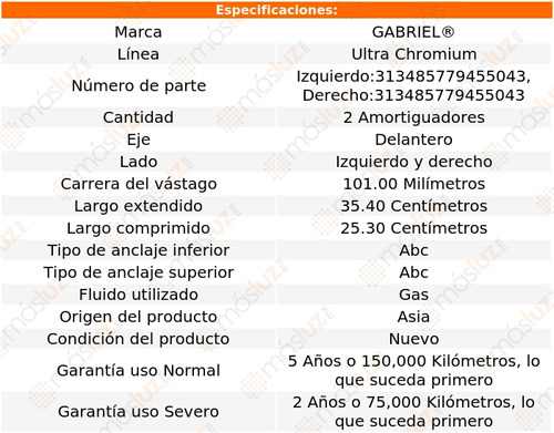 2- Amortiguadores Delanteros Liberty V6 3.7l 01/12 Gabriel Foto 2