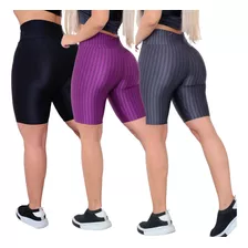 Kit 3 Short Bermuda Legging 3d Cirrê Academia Pronta Entreg