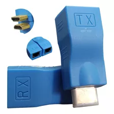 Extensor Hdmi 3d 30 Metros Via 1 Cabo De Rede Rj45 Cat5e/6