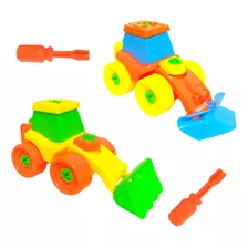 Trator Monta Desmonta Com Chave Brinquedo Infantil - Kit C/2