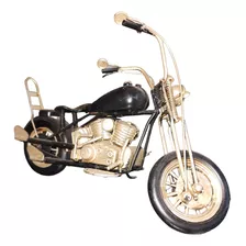 Escultura Metalica Moto Harley Davidson Chopera- 28x16x9cm