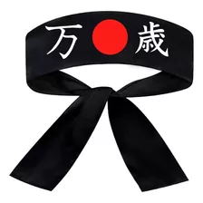 Faixa Japonesa Hachimaki Para Sushiman Banzai Viva Preto