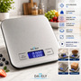 Balança Digital Cozinha Eletrônica Touch 10kg Inox Display Led Lcd Culinária Fitness Pesagem Alimentos Para Dieta... Prata 10 Kg