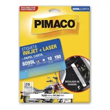 Etiqueta 8099l Decalque De Chassis 10fls Pimaco Inkjet Laser