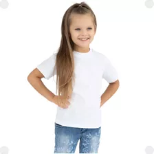 Camiseta Branca Infantil 100% Algodão Juvenil Básica Lisa