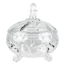 Bomboniere Em Acrilico Com Tampa Baleiro Decorativo Redondo Cor Transparente